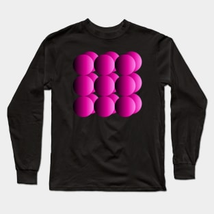 Fluorescent Spheres | Gradient Neon Pink Long Sleeve T-Shirt